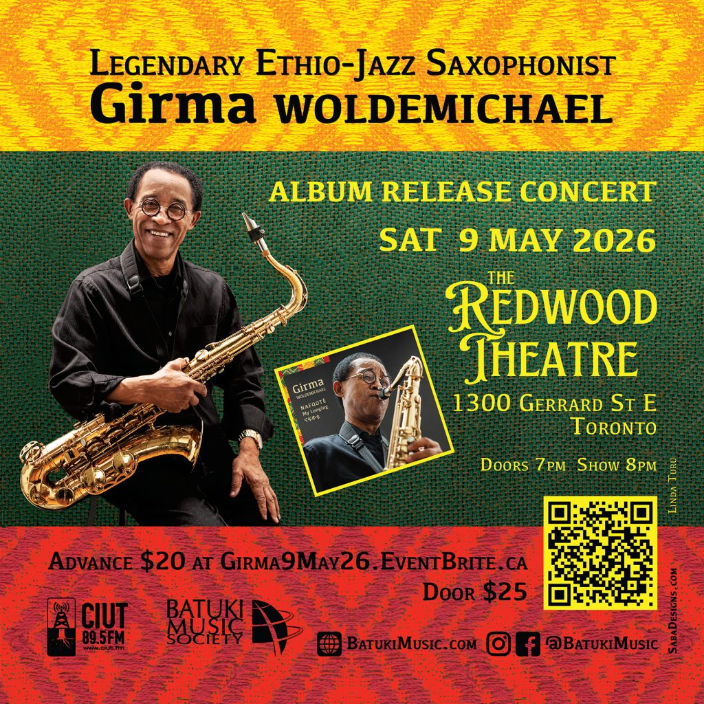 batuki music society toronto ontario canada africa african art culture artists nadine mcnulty otimoi oyemu habari concert redwood theatre girma woldemichael saxophonist